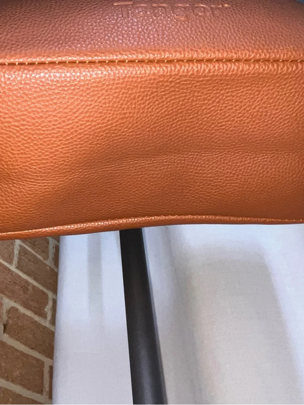 Tanger Brown Pebbled Faux Leather Tote Large Tassel Shoulder Bag 15” NWOT - Picture 4 of 8